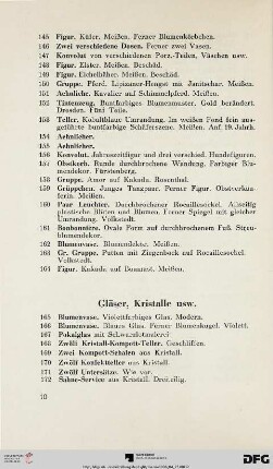 Gläser, Kristalle usw. (Nr. 165-203)
