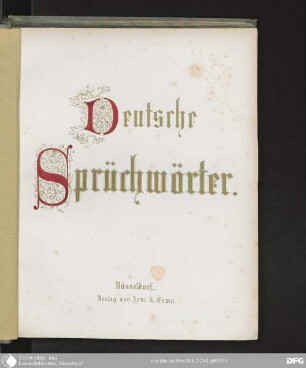 Deutsche Sprüchwörter und Spruchreden in Bildern und Gedichten