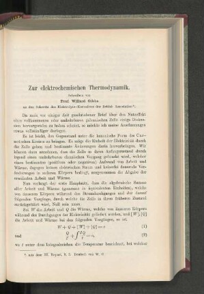 Zur elektrochemischen Thermodynamik.