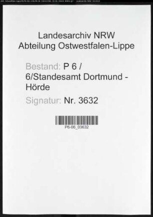 Sterberegister Standesamt Dortmund-Hörde (VII)
