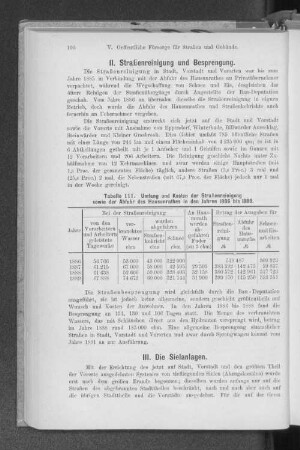 II. Straßenreinigung und Besprechung.