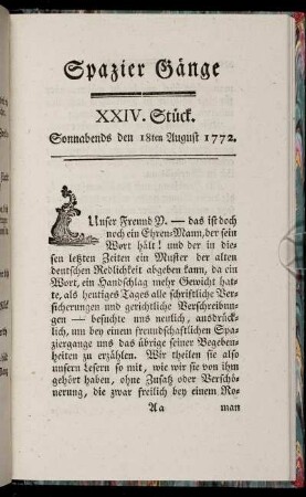 XXIV. Stück. Sonnabends den 18ten August 1772.