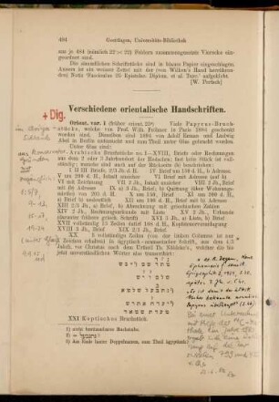 Verschiedene orientalische Handschriften. [Cod. Ms. orient. var. 1 - Cod. Ms. orient. var. 119]
