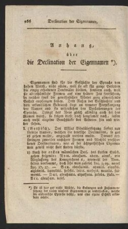 Anhang, über die Declination der Eigennamen.