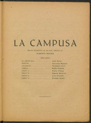 La campusa : boceto dramático en un acto, original
