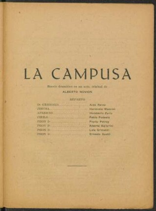 La campusa : boceto dramático en un acto, original