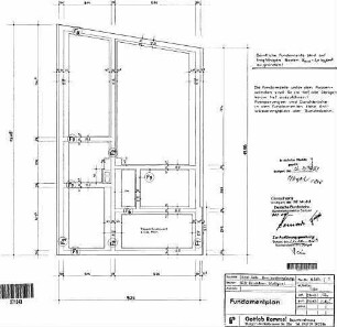 Ludwigsburg: Nebengebäude BM Sozialgebäude Fundamentplan
