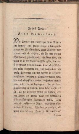 Erstes Notat. - Zehntes Notat.