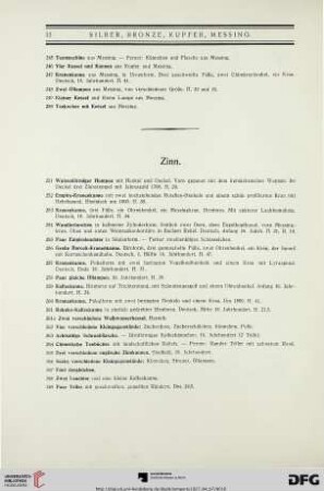 Zinn (Nr. 251-274)