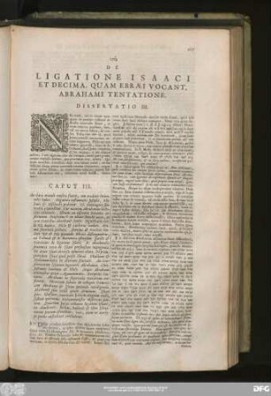 De Ligatione Isaaci Et Decima, Quam Ebraei Vocant, Abrahami Tentatione. Dissertatio III.