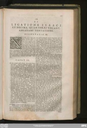 De Ligatione Isaaci Et Decima, Quam Ebraei Vocant, Abrahami Tentatione. Dissertatio III.