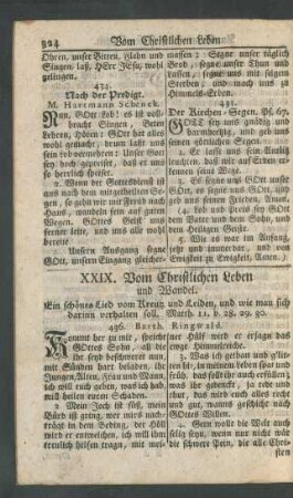 XXIX. Vom Christlichen Leben und Wandel
