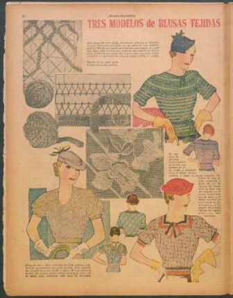 Tres modelos de blusas tejidas [Dibujos y fotografías]