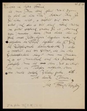Brief von Franz Rosenzweig an Eduard Strauss
