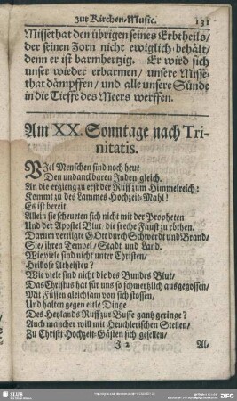 Am XX. Sonntage nach Trinitatis
