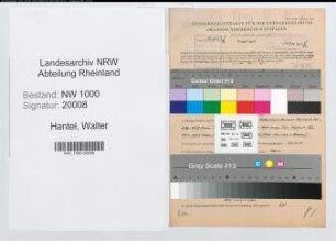 Entnazifizierung Walter Hantel, geb. 25.02.1906 (Tankwart)