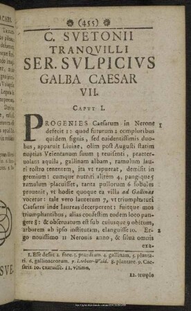 C. Suetonii Tranquilli Ser. Sulpicius Galba Caesar VII.