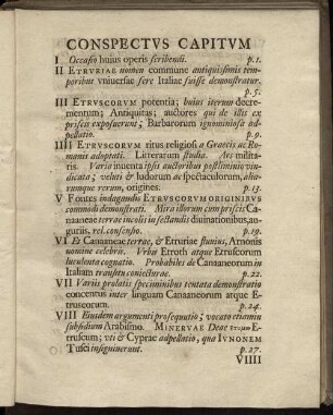 Conspectus Capitum