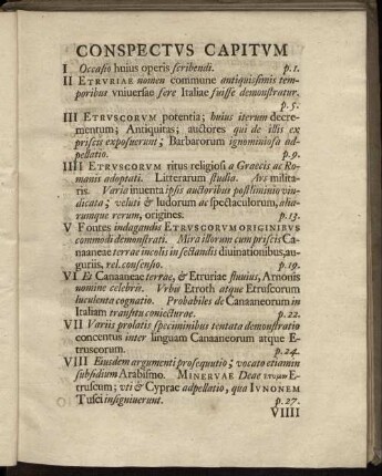 Conspectus Capitum