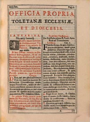 Officia propria Sanctorum Toletanae Ecclesiae et Dioecesis