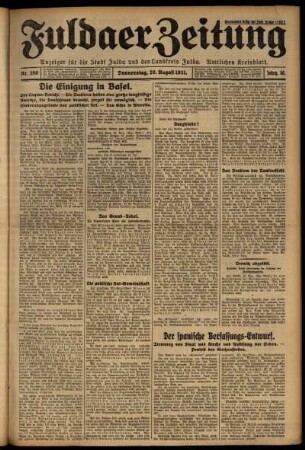 Erste Ausgabe vom Donnerstag, den 20. August 1931.