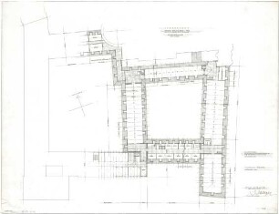 Gsaenger, Gustav; München, Theatinerstr.; Bayerisches Kultusministerium, Erweiterung - Erweiterungsbau, Endgültiges Vorprojekt (Grundriss DG)