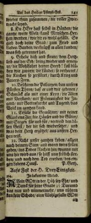 Aufs Fest der H. Drey Einigkeit.