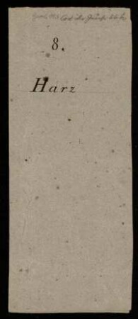 8. Harz, 1833 : Koordinatenverzeichnis Harz 1833 [Titel laut Katalog Theo Gerardy]