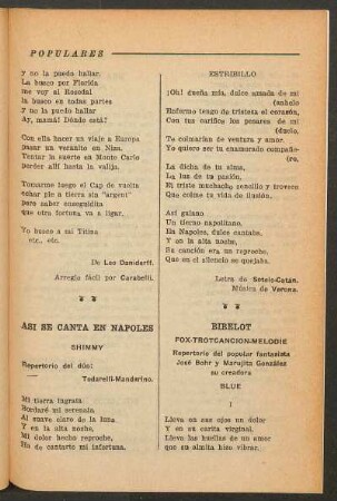 Así se canta en Napoles : Shimmy