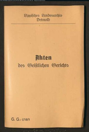 Anna Ilsabein Schlichting im Mackenbruch, Schwiegerin des Johann Bartold Schlichting in Greste gegen Franz Henrich Ermgassen, wegen einer Eheklage