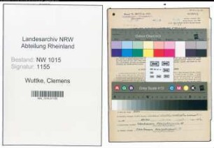 Entnazifizierung Clemens Wuttke , geb. 13.10.1897 (Kaufmaennischer Angestellter)
