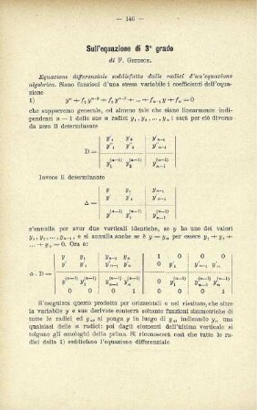 Sull'equazione di 3" grado
