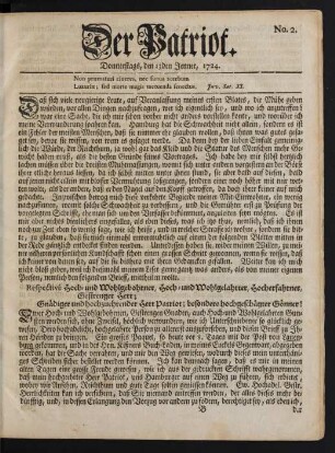 No. 2. Donnerstags, den 13den Jenner , 1724