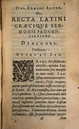 De recta latini graecique sermonis pronuntiatione dialogus