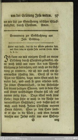 Ermunterung zur Selbstachtung aus Jesu Erlösung