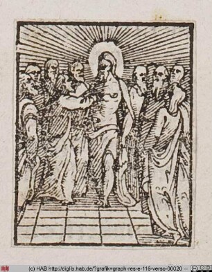 Jesus erscheint vor Thomas und den Jüngern.