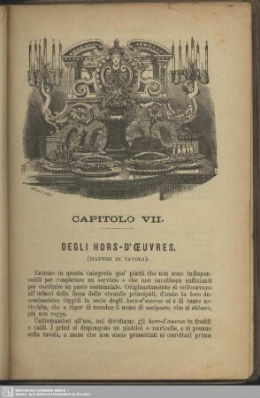 Capitolo VII. Degli hors-d'œvres