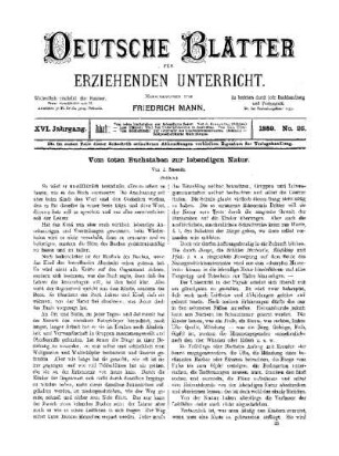 Vom toten Buchstaben zur lebendigen Natur : (Schluss)