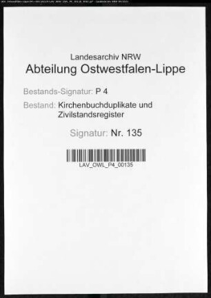 Zivilstandsregister von Hörde (G 1811). (Gemeinde: Hörde, Stadt Dortmund)