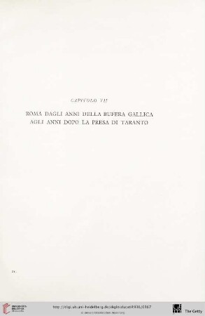 Capitolo VII: Roma dagli anni della bufera gallica agli anni dopo la presa di Taranto