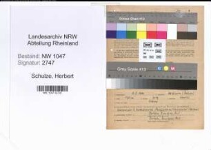 Entnazifizierung Herbert Schulze , geb. 01.04.1914 (Angestellter)