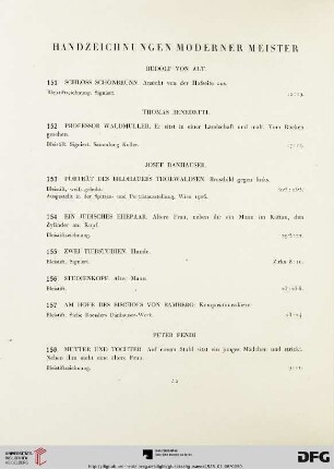 Handzeichnungen moderner Meister (Nr. 151-202)