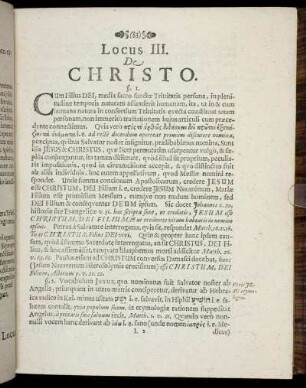 Locus III. De Christo