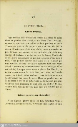 XV. Du petit four