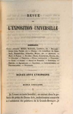 Revue de l'exposition universelle, 1,3. Beaux-Arts étrangers