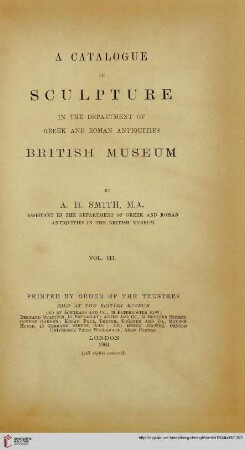 Band 3: Catalogue of sculpture in the Department of Greek and Roman Antiquities