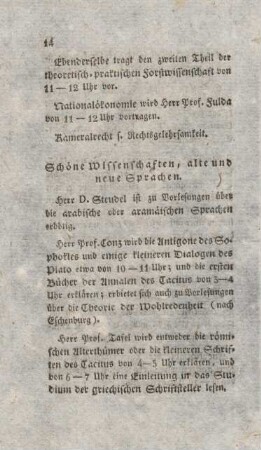 14-16, Schöne Wissenschaften, alte und neue Sprachen
