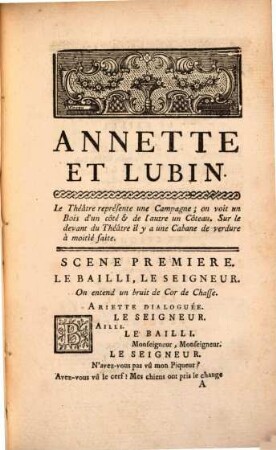 Annette et Lubin : comédie en un acte en vers, Mêlée d'Ariettes & de Vaudevilles