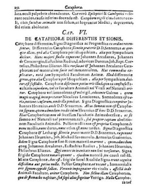 Cap. VI. De Cataphoræ Differentiis Et Signis.