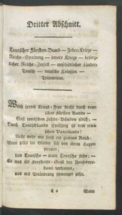 Dritter Abschnitt. Teutscher Fürsten-Bund - Feder-Kriege - Reichs-Spaltung - ...